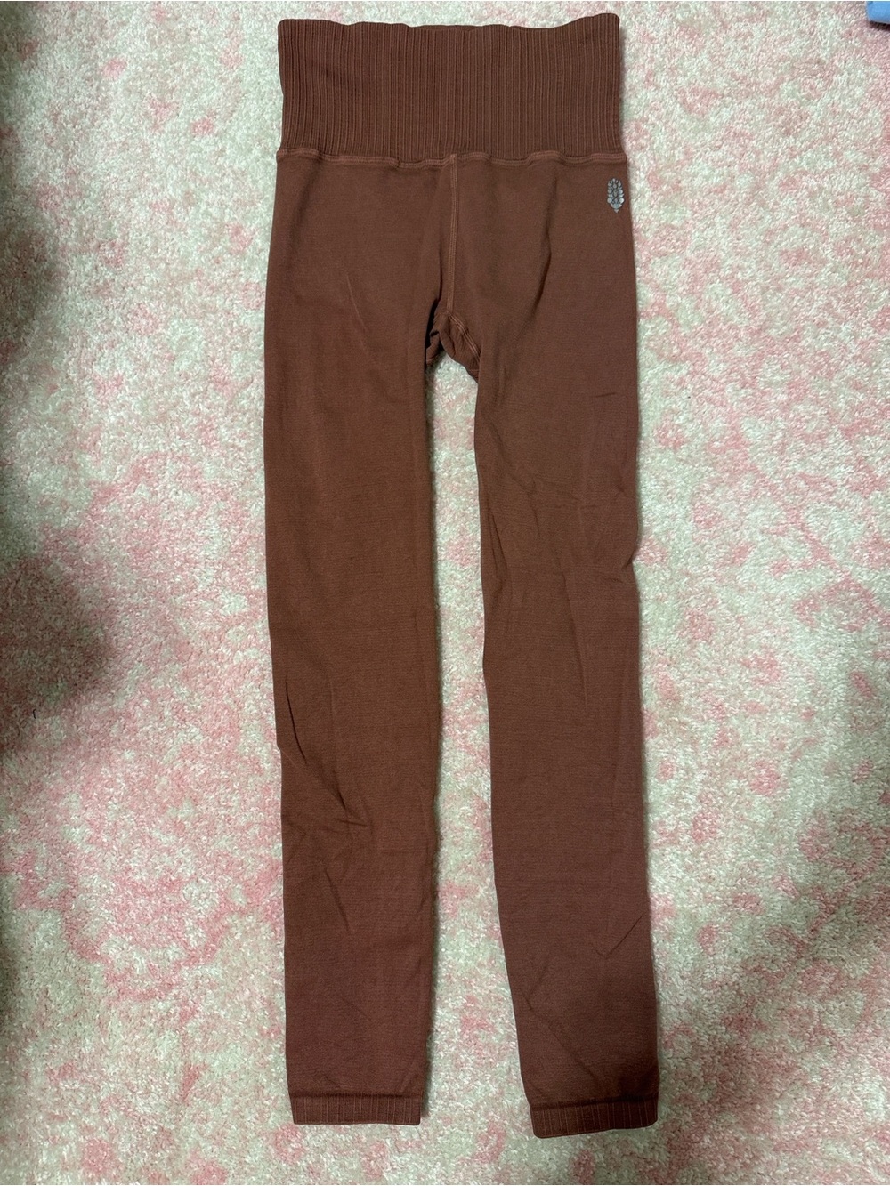 FP Movement by Free People Ribbed High-Waist Leggings — Brown
